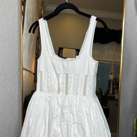 HOUSE OF CB 'Perle' White Lace Trim Midi Dress NWOT - Picture 11 of 12